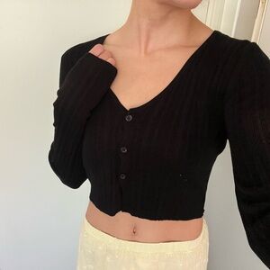 Garage black button down cardigan sweater. Size small. NEVER WORN.